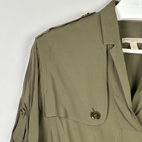 Burberry Brit Military Shirt Dress Olive Green - Picture 3 of 10